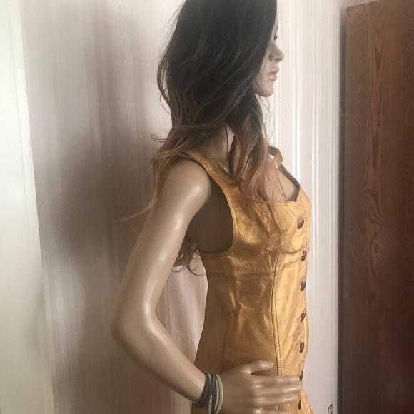 Free People Goldie LEATHER Sheath Dress - Picture 6 of 16